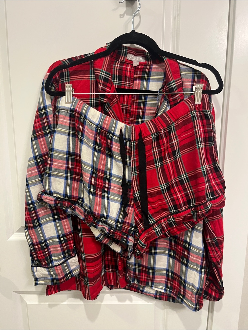 J. Crew Plaid Patchwork Madras Pajama Set PJs Shorts & Top Large